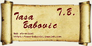 Tasa Babović vizit kartica